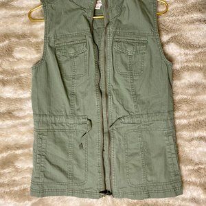Merona Army Green Zip Up Vest